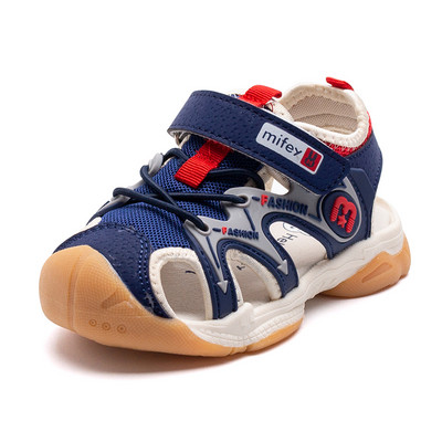 Детски сандали с лепенки и връзки в няколко цвята 