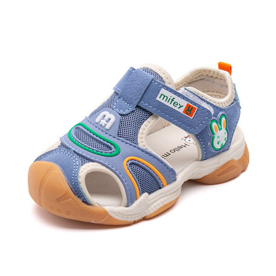 Детски сандали с лепенки и връзки в няколко цвята 