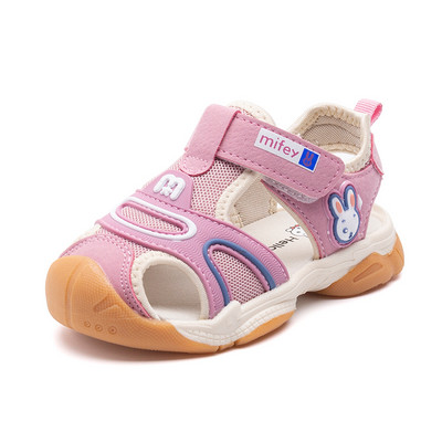 Детски сандали с лепенки и връзки в няколко цвята 