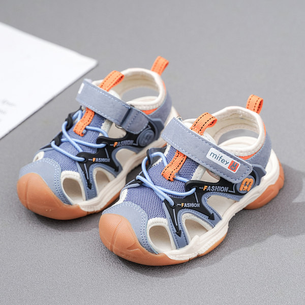 Детски сандали с лепенки и връзки в няколко цвята 