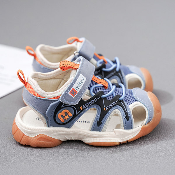 Детски сандали с лепенки и връзки в няколко цвята 