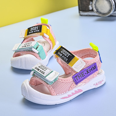 Бебешки сандали от мрежеста материя и велкро лепенки