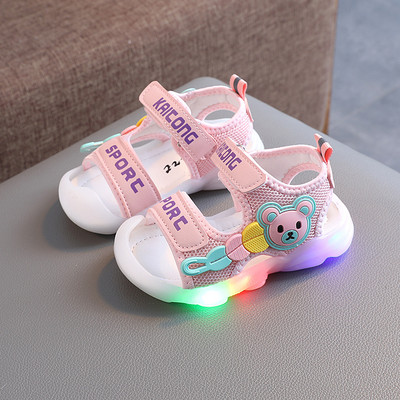 Бебешки светещи сандали с велкро лепенки