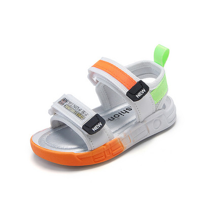 Παιδικά σανδάλια με velcro και επιγραφή με τραχιά σόλα