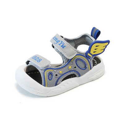 Παιδικά σανδάλια με velcro και επιγραφή με τραχιά σόλα