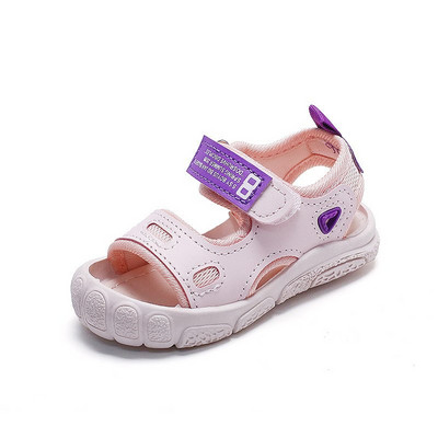 Παιδικά σανδάλια με velcro και επιγραφή με τραχιά σόλα