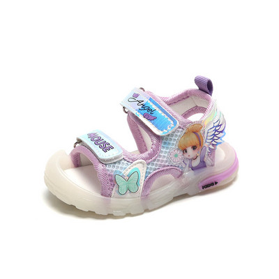 Παιδικά σανδάλια με velcro και επιγραφή με τραχιά σόλα