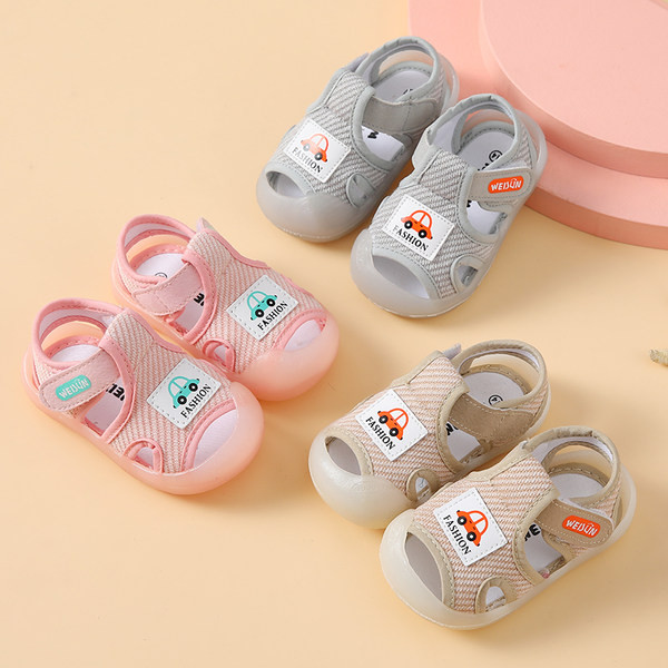 Бебешки текстилни сандали с велкро лепенки