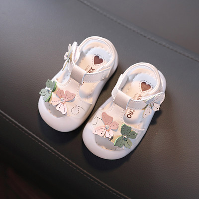Бебешки сандали с 3D  цветя-за момичета