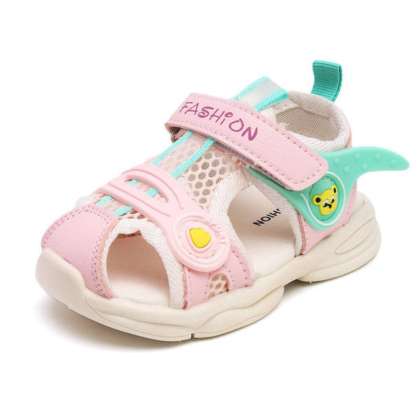 Кожени бебешки сандали с лепенки и мека подметка