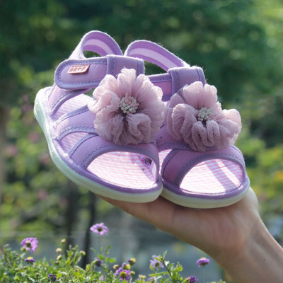 Бебешки сандали с лепенки и 3D декорация