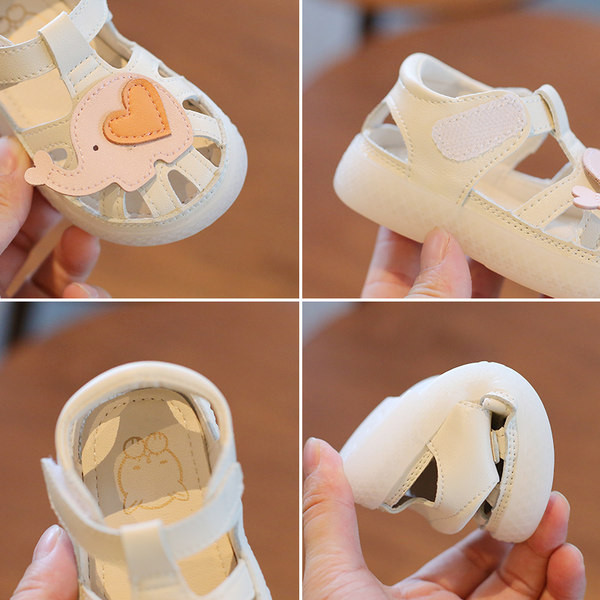 Beebi kinnised takjakinnituse ja aplikatsiooniga sandaalid