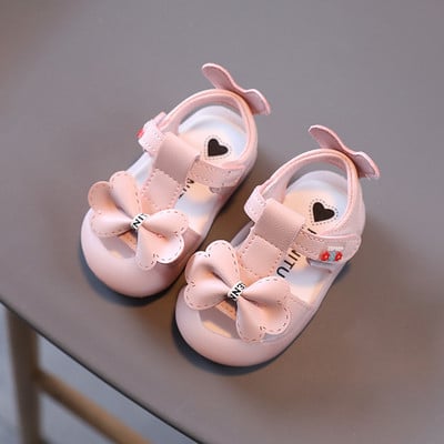 Бебешки сандали с панделка и лепенки за момичета 