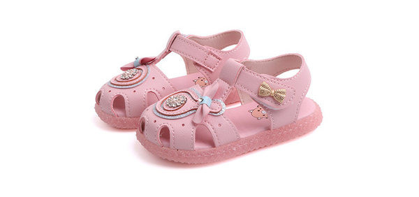Бебешки сандали с панделка и лепенки за момичета 