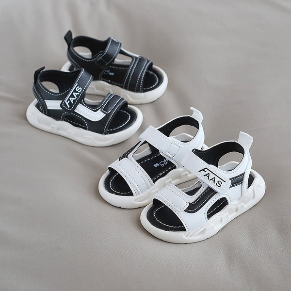 Kahes värvitoonis takjapaelaga nahast beebisandaalid