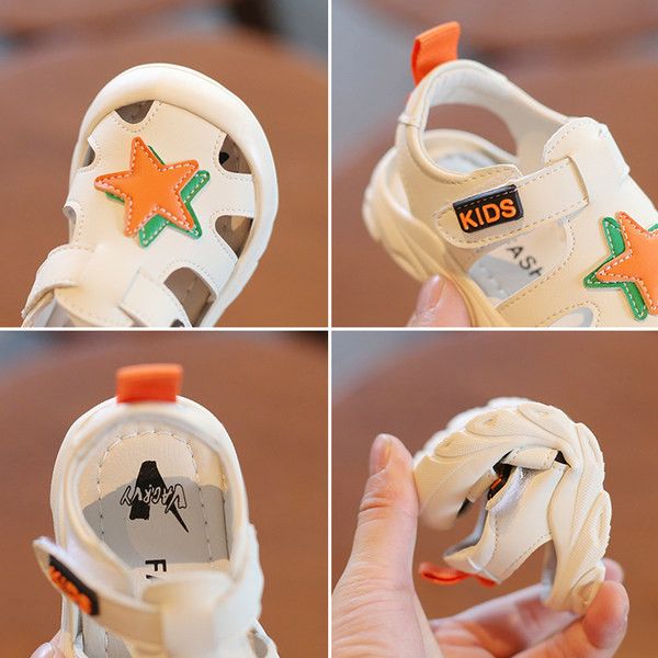 Täheaplikatsiooni ja takjakinnitusega beebisandaalid poistele