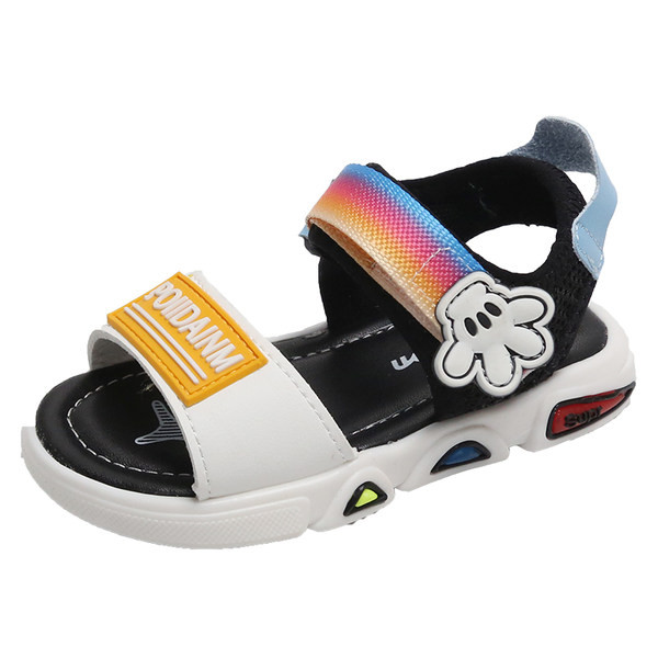 Бебешки ежедневни сандали с велкро закопчаване и надпис 