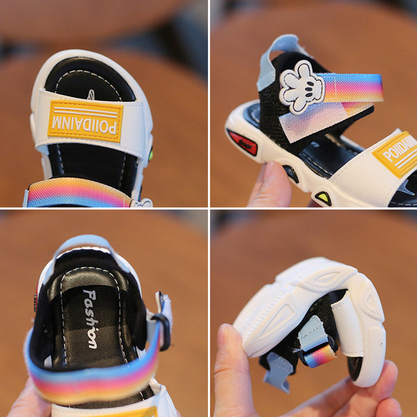 Бебешки ежедневни сандали с велкро закопчаване и надпис 