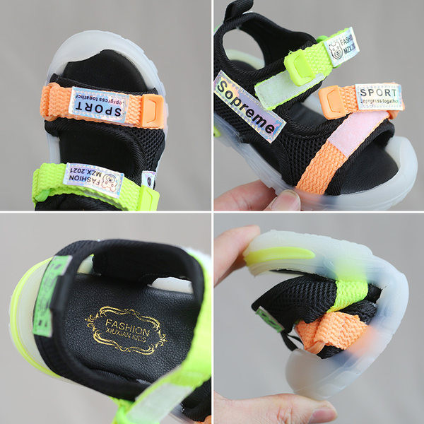 Нов модел сандали за бебета с велкро закопчаване и емблеми с надпис