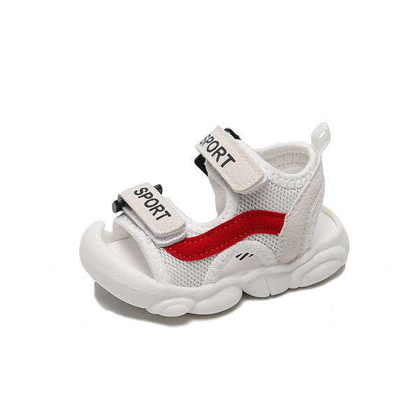 Beebi riidest sandaalid kirjade ja küljeäärtega