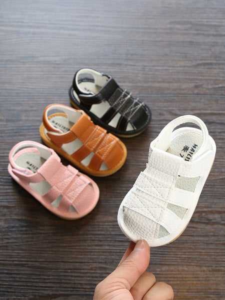 Изчистен модел бебешки сандали за момичета и момчета с велкро закопчаване