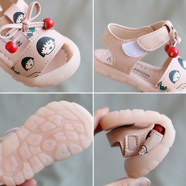Нов модел бебешки сандали за момичета с апликации и 3D панделка