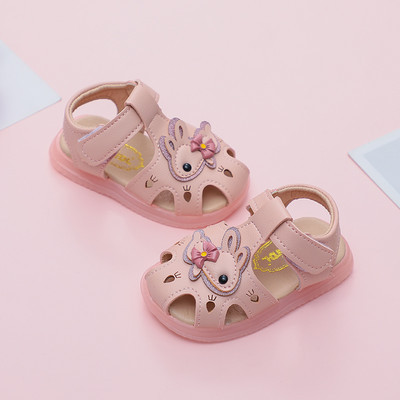 Küüliku aplikatsiooniga ökonahast beebisandaalid