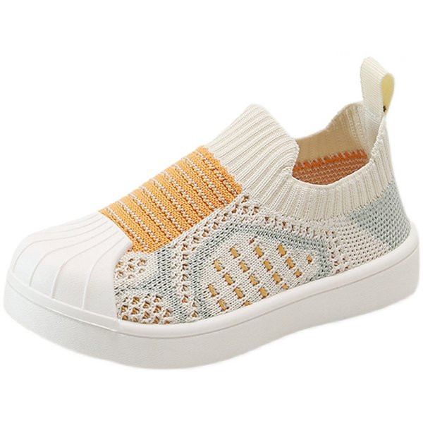 Текстилни бебешки обувки с равна подметка 