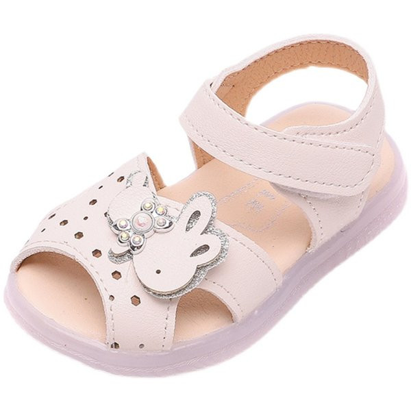 Бебешки сандали от еко кожа с апликация и перли