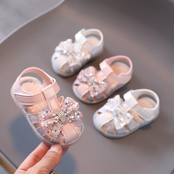 Бебешки сандали с панделка и камъни 