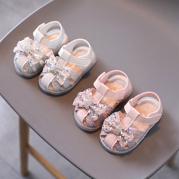 Бебешки сандали с панделка и камъни 