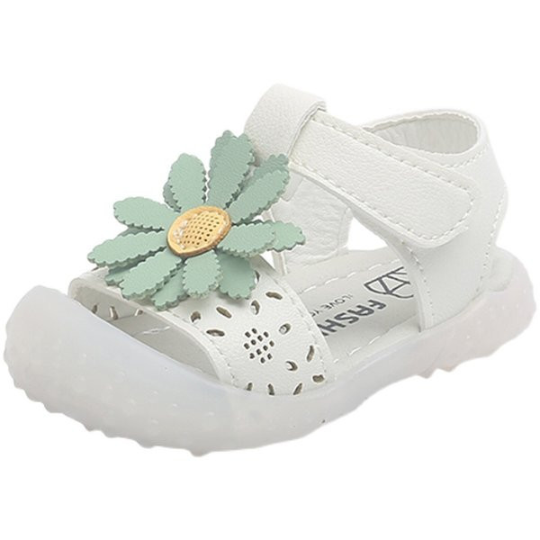 Kahes värvitoonis 3D lilleelemendiga beebisandaalid