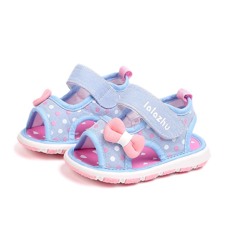 Бебешки сандали от еко кожа с панделка за момиче