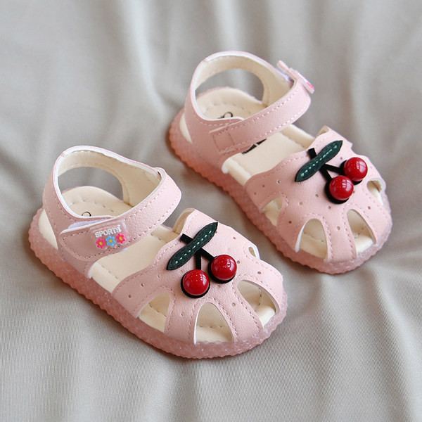 Uus mudel 3D kirsi kaunistusega beebisandaalid tüdrukutele