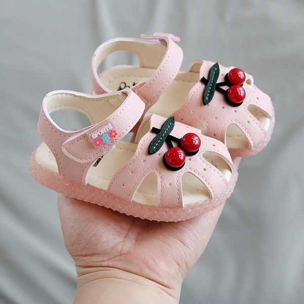 Uus mudel 3D kirsi kaunistusega beebisandaalid tüdrukutele