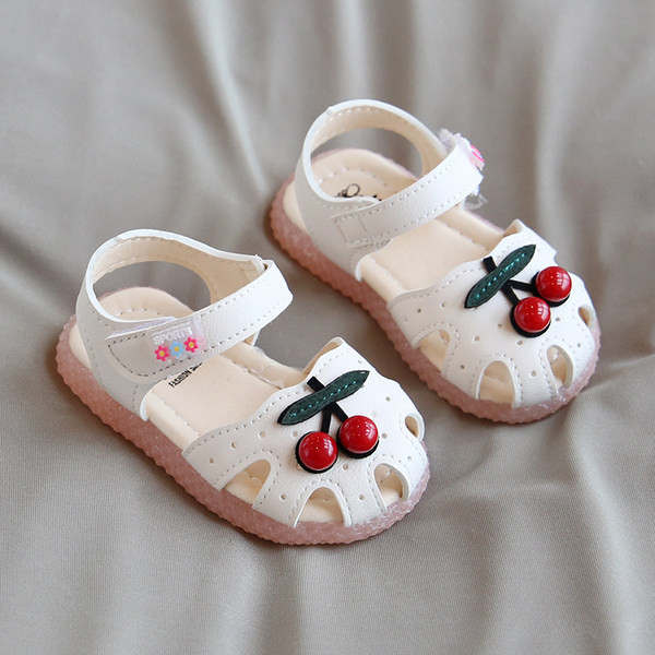 Uus mudel 3D kirsi kaunistusega beebisandaalid tüdrukutele