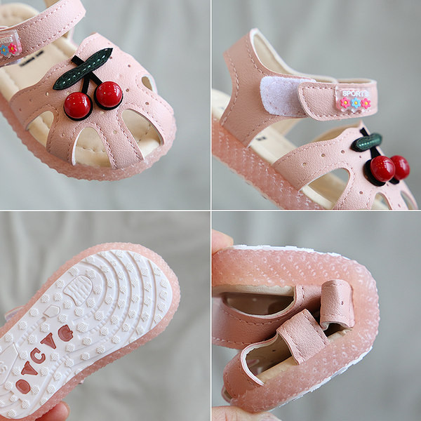 Uus mudel 3D kirsi kaunistusega beebisandaalid tüdrukutele
