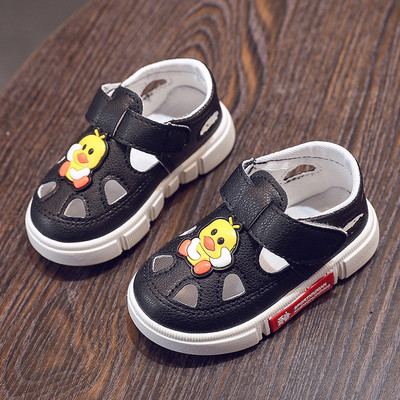 Βρεφικά σανδάλια από οικολογικό δέρμα με απλικέ - velcro