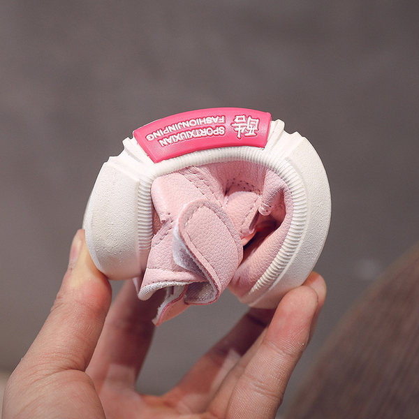 Βρεφικά σανδάλια από οικολογικό δέρμα με απλικέ - velcro