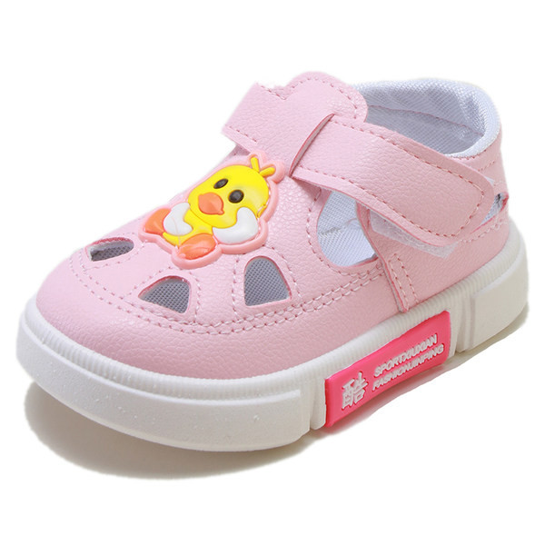 Βρεφικά σανδάλια από οικολογικό δέρμα με απλικέ - velcro