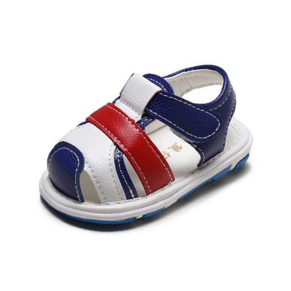 Бебешки затворени сандали от еко кожа с велкро закопчаване 