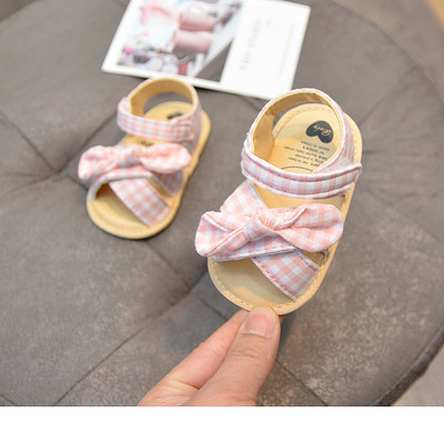 Παιδικά σανδάλια καρό με κορδέλα και  στερέωση velcro
