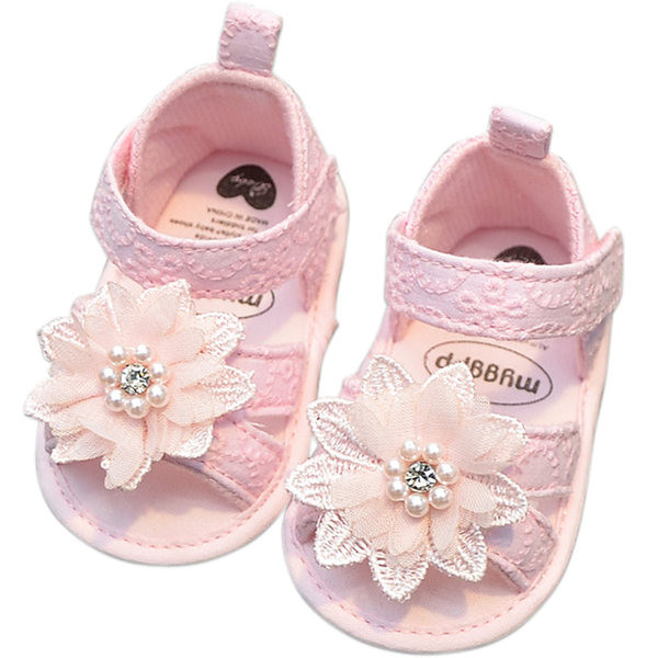 Dječje sandale s čipkom i 3D cvjetnim elementom