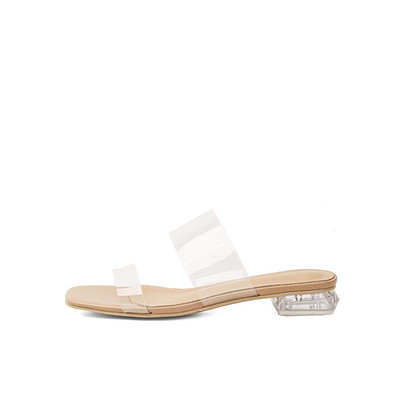 Naiste kandilised kõrge kontsaga ja läbipaistva osaga sussid