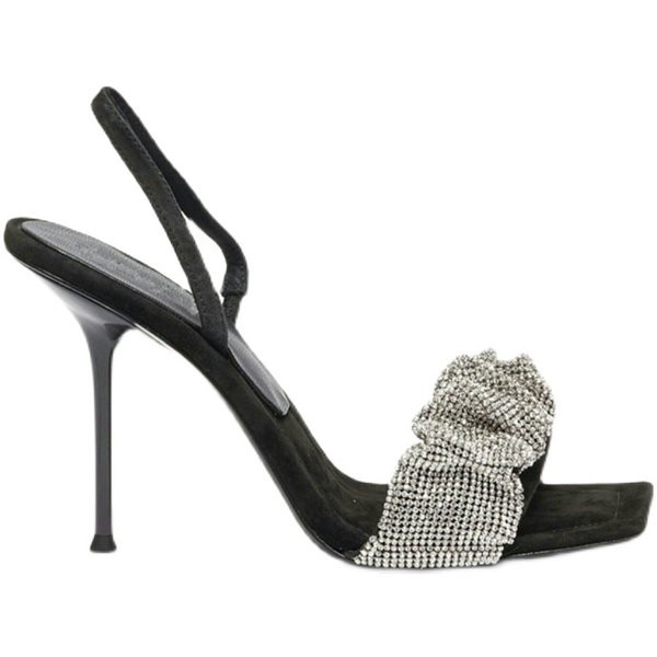 Kivikaunistusega ja 7 cm õhukese kontsaga naiste sandaalid