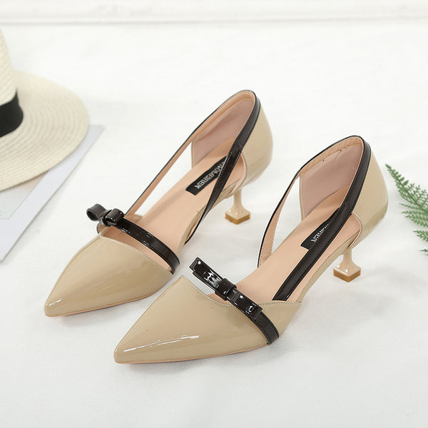 Uus mudel naiste kinnised paela ja kõrge kontsaga kingad