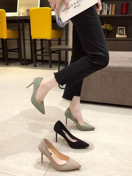 Öko-seemisnahast terava otsaga naiste kingade mudel, õhukese 6 cm kontsaga