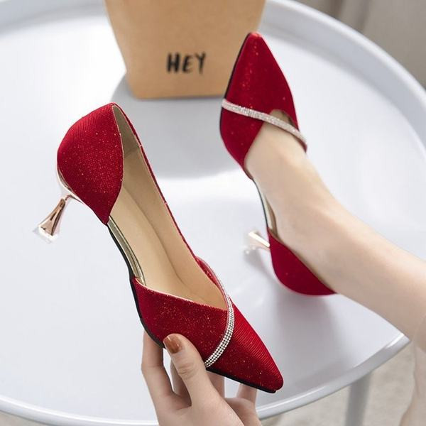 Naiste teravatipulised kivikeste ja 6 cm kontsaga kingad