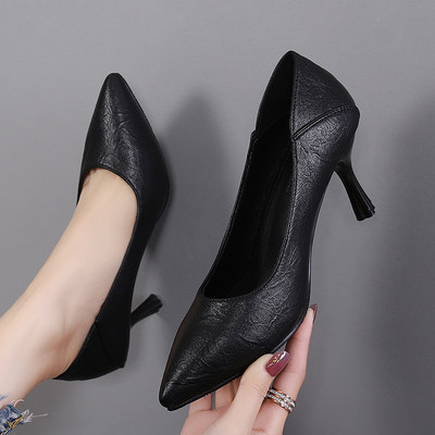 Õhukese kontsaga naiste kingad ökonahast