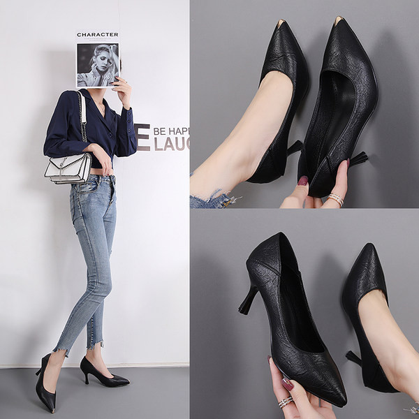 Õhukese kontsaga naiste kingad ökonahast